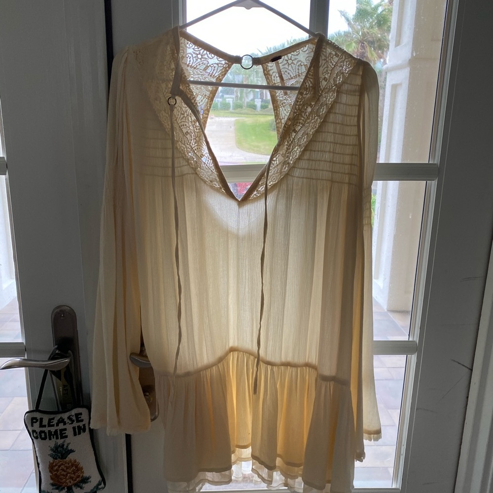 Cream white free people tunic